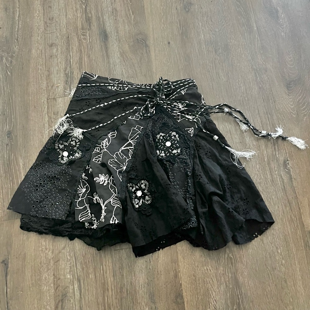 Fairygrunge fairycore boho embroidered boho gypsy patchwork xs skirt
